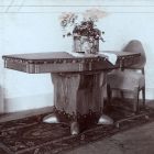 Exhibition photograph - dining table, Ede Thoroczkai Wigand's exhibition at Marosvásárhely (Târgu Mureş, Romania), 1910