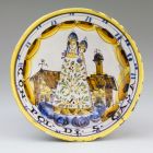 Ornamental plate - depicting the Madonna and the Sancta Casa of Loreto