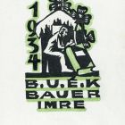 Occasional graphics - New Year's greeting: Happy New Year. Imre Bauer. 1934