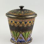 Tobacco pot with cover - With Egyptian style decoration