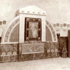 Exhibition photograph - entrance hall of the Hungarian Pavilion with the Madonna glass mosaic of Miksa Róth, Milan Universal Exposition 1906
