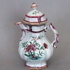 Coffee pot with lid - With chinoiserie decoration (with peony, cherry branch and bamboo leaves)