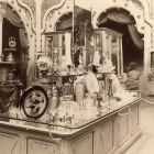 Exhibition photograph - glasses of the Schreiber's Company, in the Hungarian applied arts' pavilion, Paris Universal Exposition 1900