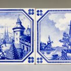 Tile - With veduta scenes