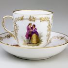 Coffee cup with saucer - with lovers