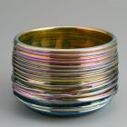 Decorative bowl (small) - Iridescent dish with threading