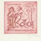 Ex-libris (bookplate) - Ex eroticis Eugeni Kelemen