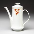 Coffee pot with lid (part of a set) - Part of the Blanka-214 tableware set with rose hips (red berries) pattern