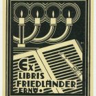 Ex-libris (bookplate) - Ernő Friedlander