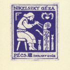 Ex-libris (bookplate) - Géza Nikelszky (ipse)