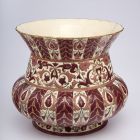 Flower pot - with stylized floral and arabesque ornamentation