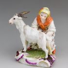 Statuette (figure) - woman milking a goat