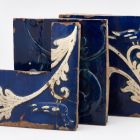 Stove tile - Decorated with stylized oak branches and birds