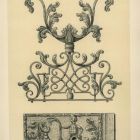 Design sheet - detail of the bell post and lock plate with figures wearing Hungarian costume, Baroque Catholic church of Szepesolasz