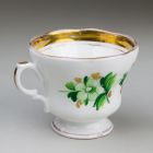 Cup - with flowers painted with green