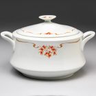 Tureen with lid (part of a set) - Part of the Blanka-214 tableware set with rose hips (red berries) pattern