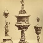Photograph - Imre Thököly's clock, the "Rumy's cup", and a Transylvanian cup, at the Exhibition of Applied Arts, 1876