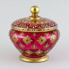 Sugar box with lid - Decorated with enamels and gilded