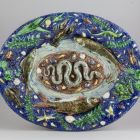 Oval dish - In the style of Bernard Palissy