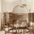 Exhibition photograph - bachelor's study furniture designed by József Bábolnay, Exhibition of Interior Design 1912