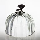 Glass dome (also known as bell jar or cloche) - With flower shaped handle