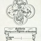 Ex-libris (bookplate) - Stephani de Ugron ab Ábránfalva