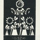 Ex-libris (bookplate) - G .Sz .K. (ipse: Kálmán Gáborjáni Szabó)