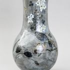 Ornamental vase - With a bird perched on a flowering branch