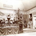 Exhibition photograph - room of ceramics with Zsolnay products in the Hungarian Pavilion, Milan Universal Exposition, 1906