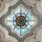 Architectural photograph - skylight dome of the vestibul throught the pierced ceiling, Museum of Applied Arts