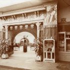 Exhibition photograph - room of home craft with the gate painted by Sándor Nagy in the Hungarian Pavilion, Milan Universal Exposition, 1906.