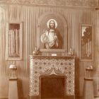 Exhibition photograph - fireplace decorated with glass mosaic, Christmas Exhibition of the Association of Applied Arts 1901
