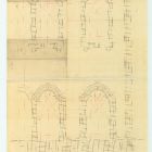 Plan - a detailed drawing of two courtyard facade travées of the Museum of Applied Arts