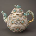 Tea pot with lid (part of a set - With Wales decoration