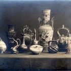 Photograph - Decorative objects: vases, sugar bowl, jug, statue of Christ, etc. 11 objects.