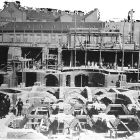 Architectural photograph - constructing the Hőgyes street wing, Museum of Applied Arts - in the foreground the architects Ödön Lechner and Gyula Pártos