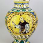 Pharmacy jar - with the figure of Saint Bernard of Clairvaux