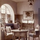 Exhibition photograph - Miklós Menyhért: furniture of bay of window of parlour, Exhibition of Interior Design 1912