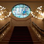 Architectural photograph - The staircase with the glass window of Sándor Nagy, Theatre of Veszprém