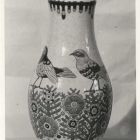 Photograph - Vase with stylized bushes above birds