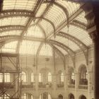Interior photograph - the glass roof structure of the Great Hall of the Museum of Applied Arts at the end of the construction work