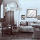 Exhibition photograph - salon furniture, Ede Toroczkai Wigand's exhibition at Marosvásárhely (Târgu Mureş, Romania), 1910