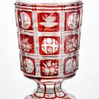 Footed cup - With inscriptions 'Gesundheit-Glück-Freude-Vergnügen', symbols of health, luck and joy