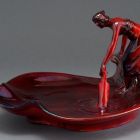 Ornamental dish - With a female figure drawing water