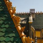 Architectural photograph - detail of the roofs towards the courtyard facade of the Hőgyes street wing, Museum of Applied Arts