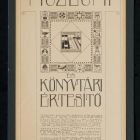 Design - cover for the periodical Múzeumi és Könyvtári Értesítő (Museum and Library Bulletin)