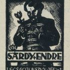 Ex-libris (bookplate) - Endre Sárdy Pécs Scitovszky square 1.