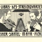 Ex-libris (bookplate) - for the string quartett Steiner-Santel-Mayr-Fickert