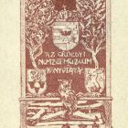 Ex-libris (bookplate) - It belongs to the Library of Transylvanian National Museum