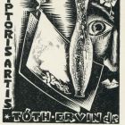 Ex-libris (bookplate) - scriptoris artis Ervin Tóth dr.